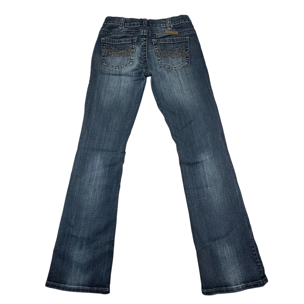Cowgirl Tuff Co Womens Dark Denim Bootcut Jeans Blue Size 28x33 Mid Rise Western